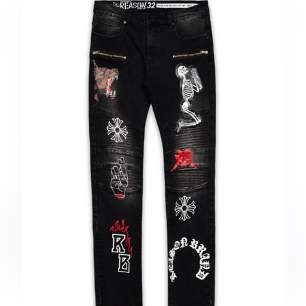 Reason Avant Graphic Skinny Jeans NWT Mens Size 34
